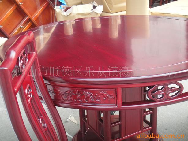 【永亮红木家具厂】红.茶色明式圆台1+6椅 优质明式圆台