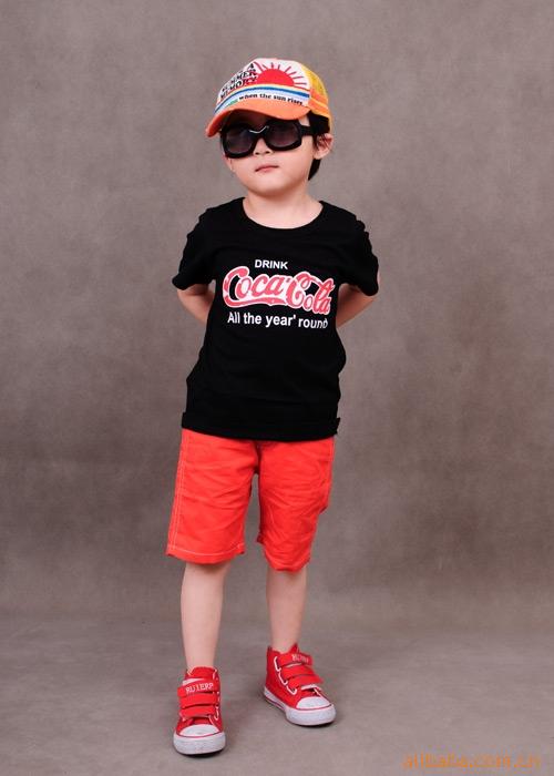 【厂家生产 批发 外贸原单品牌童装 可口可乐短