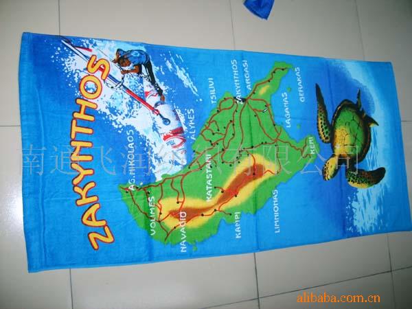 割绒活性印花沙滩巾