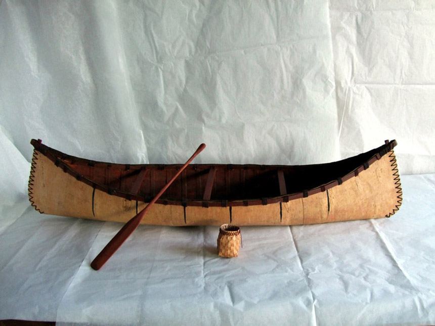 工艺船【桦树皮工艺品】