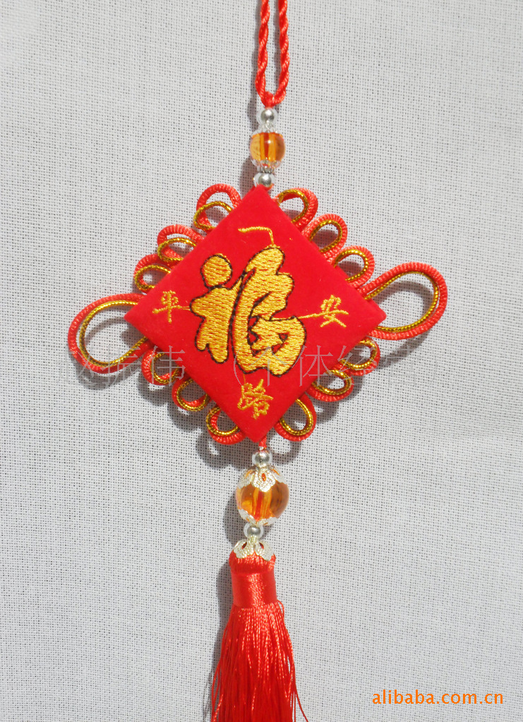 庆阳民俗刺绣中国结平安纳福汽车挂件