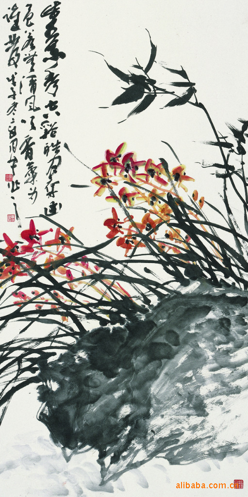 出售水墨名家章月中纯手绘花鸟画 两本一套