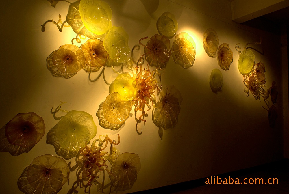 供应琉璃壁饰 琉璃装饰物 吹破盘片花