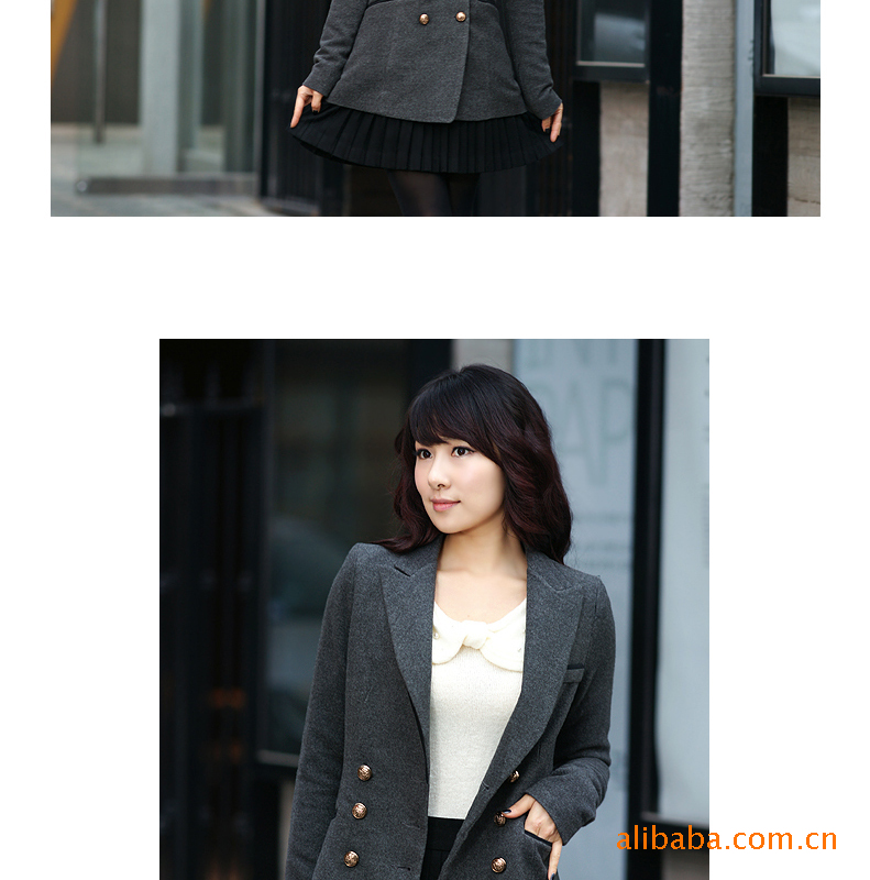 皮毛一体绵羊皮外套 杂志 长款 代发 毛毛 批发 加工b512790