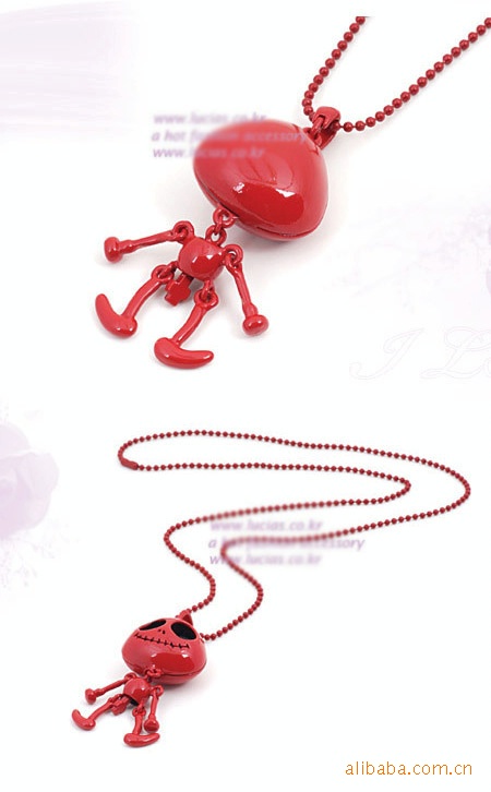 韩式时尚女式项链~瑞丽蚂蚁骷髅时尚长项链(2色入) 7.50,7.00元/pcs