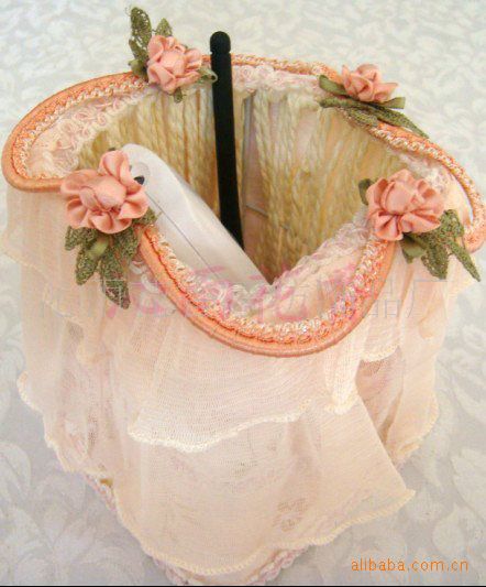 手编 纸绳工艺笔筒 田园风色 手工编织 时尚环保