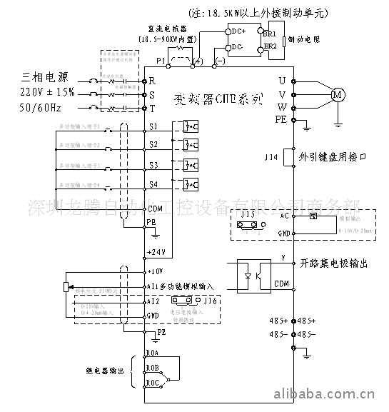 英威腾 che100-7r5g/011p-4 开环型矢量变频器