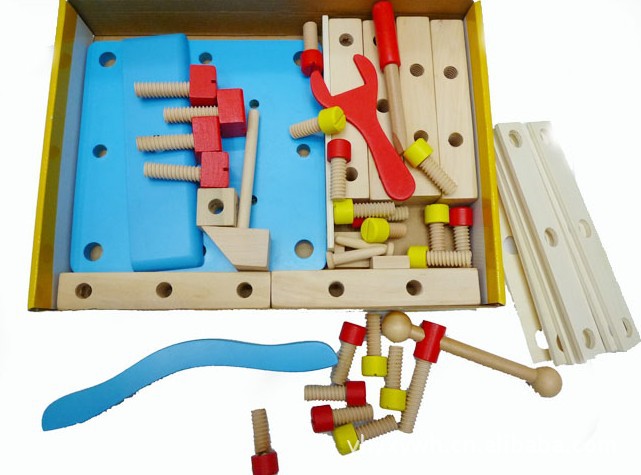 木制椅子/儿童玩具 锻练动手能力 红盒工