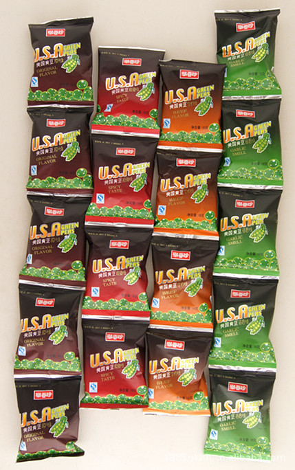 厂家直供美国青豆(usa)新装上市蒜香.牛肉味!校园美食.