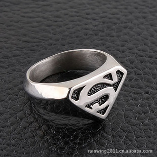 【麦千饰品】钛钢铸造戒指 超人无敌戒指男士戒指指环指套 zd8016