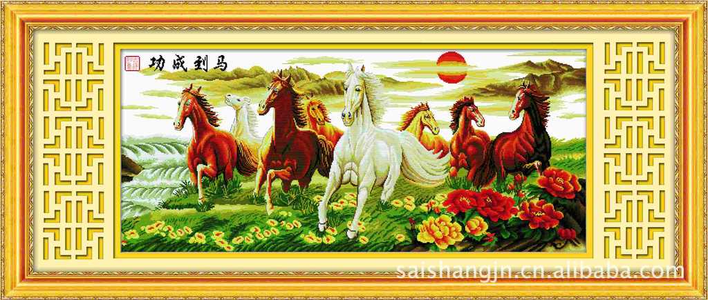 江南风情 百分百十字绣 100精准 印布十字绣 黄金满地(二)