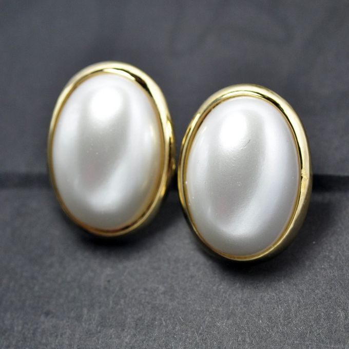 新款超大气欧美椭圆白珍珠耳扣耳环饰品批发awt03331g0z-240