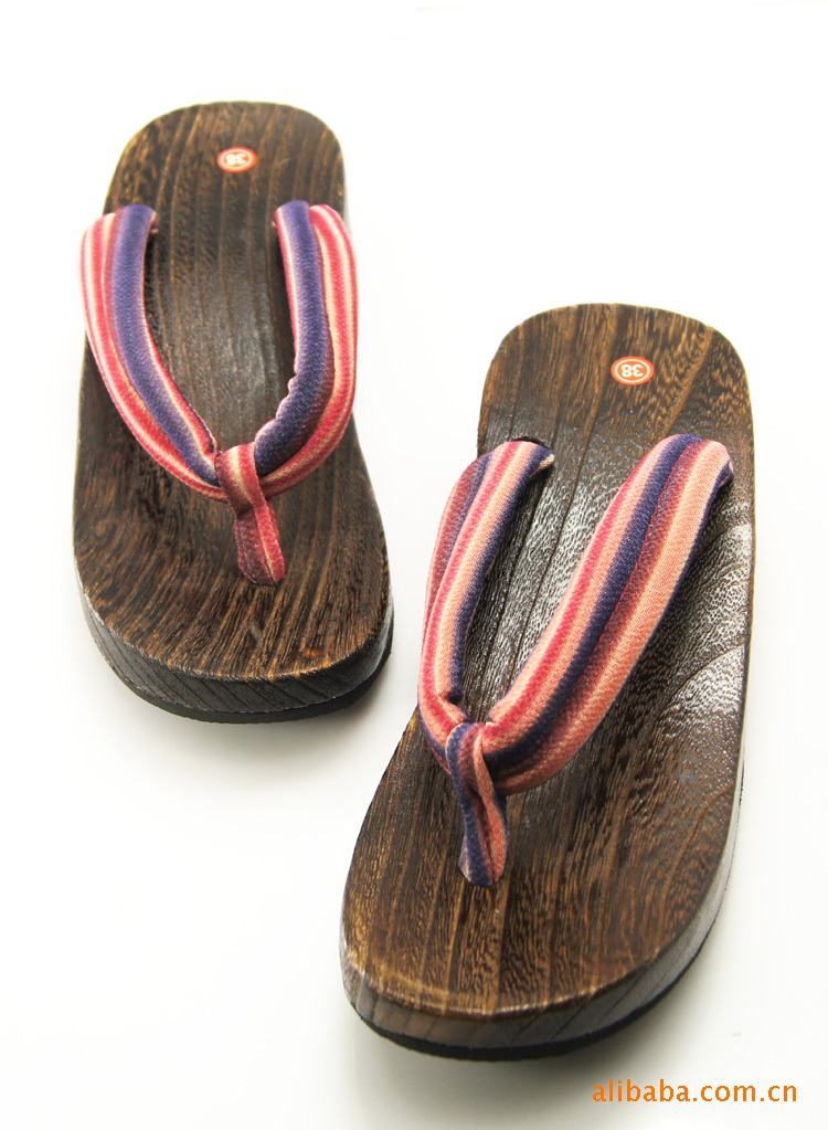 女式均码日式棉布木屐 外贸订单多色尾货木屐鞋图片