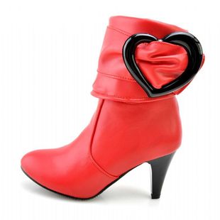 两穿超高跟中筒靴