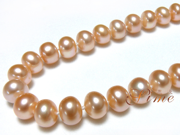 批发供应 9-10mm扁形珍珠项链 sm1-b9fawn