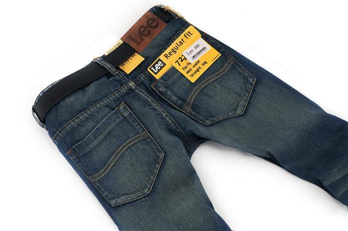 lee李牌牛仔裤男式牛仔裤水洗磨白蓝色新款男装直筒牛仔裤批发代 55.