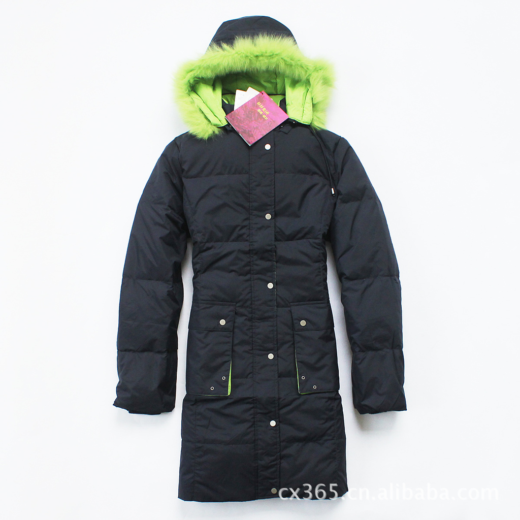 菲莱威尔原单羽绒服 冬季新款 中长款女式鸭绒保暖直筒黑色羽绒服