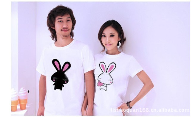 2011新品韩版 情侣装 大冢爱love兔子hq 纯棉t恤t shirt 35.00,34.