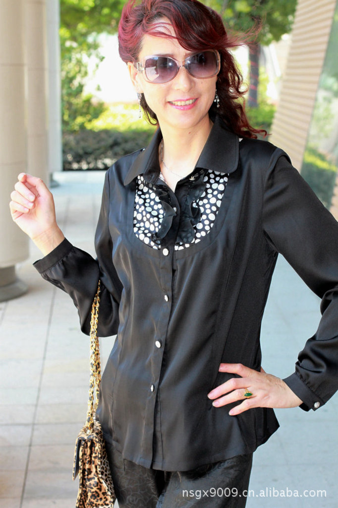 秋装新款衬衣 中年女衬衣 妈妈衬衫 秋装衬衫图片_11