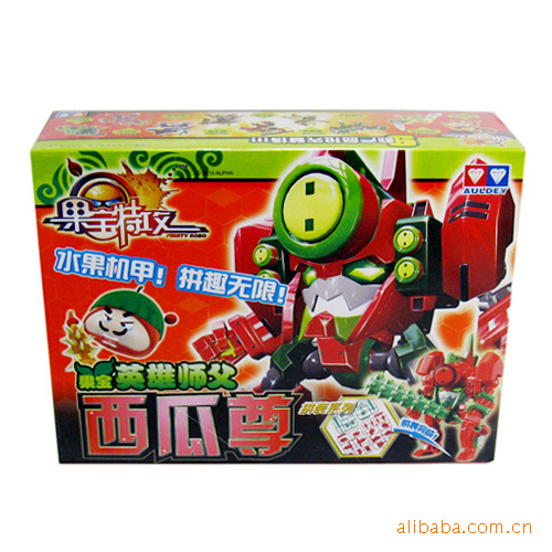 正版奥迪双钻果宝特攻西瓜尊拼装机械人520822