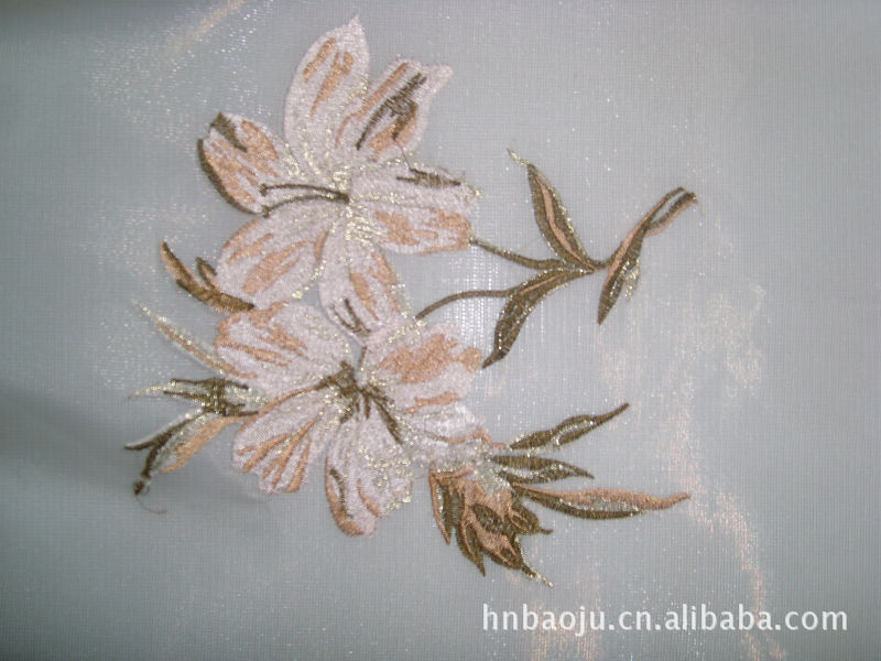 花好月圆生活布艺馆仿真丝杜鹃花系列 高级绣花 2.8米门幅