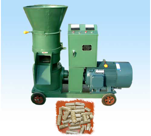 广东混合好的粉状饲料加入料斗饲料加工成颗粒干进干出颗粒机