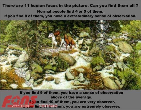 图片里有11个人头(人脸),你能找到几个?