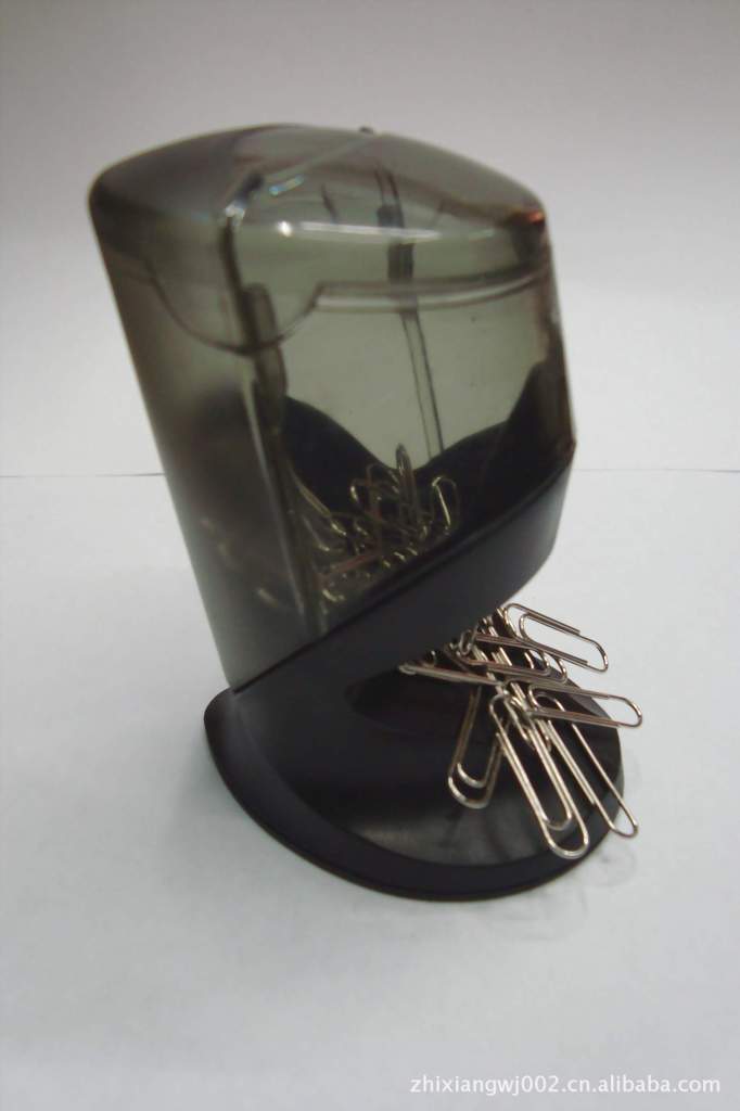 黑色底透明体 椭圆形体 回形针筒 时尚[磁性回形针筒]fyd-h85001