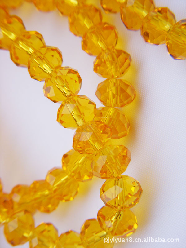 高档饰品配件 水晶扁珠 车轮珠 厂家直销 算盘珠4mm 扁珠桔黄