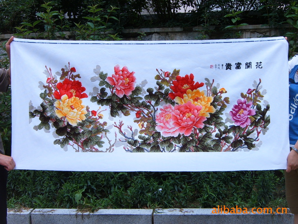 *包邮 新开张促销 纯手工ks十字绣成品六尺牡丹(11ct实物照)现货