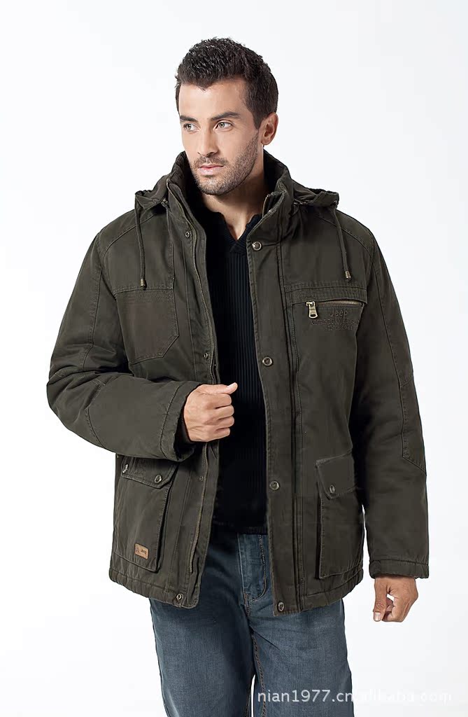 给力加活脱毛胆最新jeep男装棉衣棉服夹克外套大衣