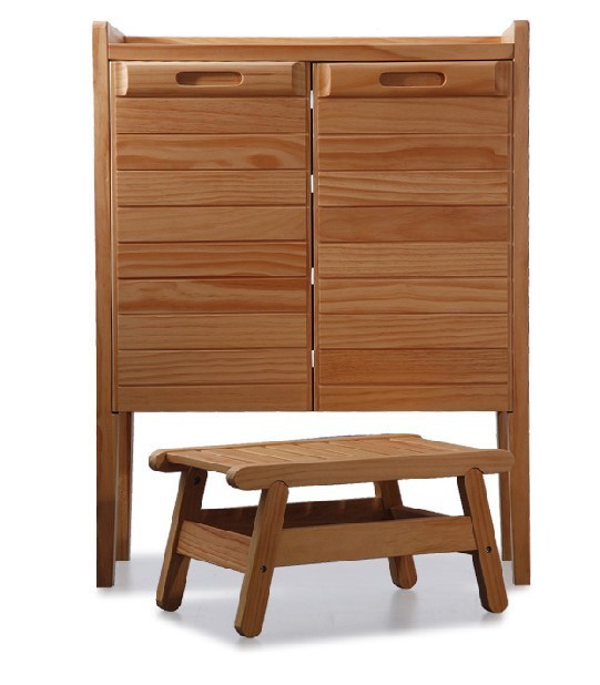 实木家具骏兴实木床原配深色床头柜小柜子接口松木床头柜