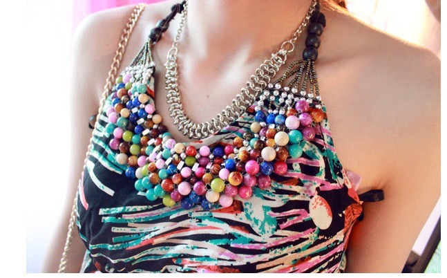 2011新款夏装 异域风情 民族风串珠吊带裙 y7788 42.00,41.00元/件