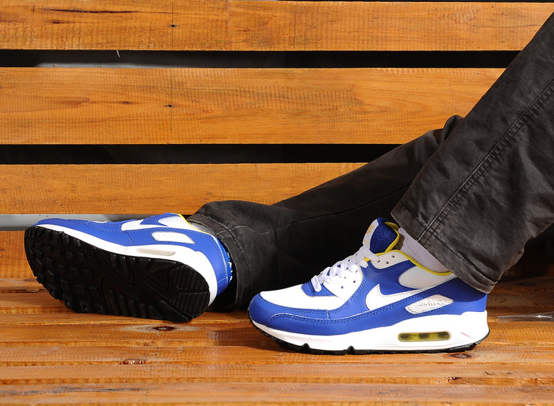 厂家直销耐克王max 90新配色 白蓝黄 潮流男子跑步鞋运动鞋 165.