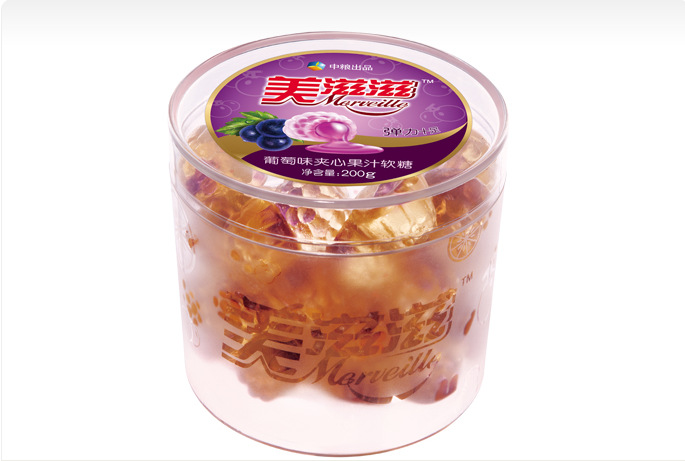 金帝美滋滋 果汁软糖 葡萄味夹心 橡皮糖 qq糖