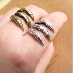 欧美外贸时尚鹰爪手指指环质感利爪戒指 k039