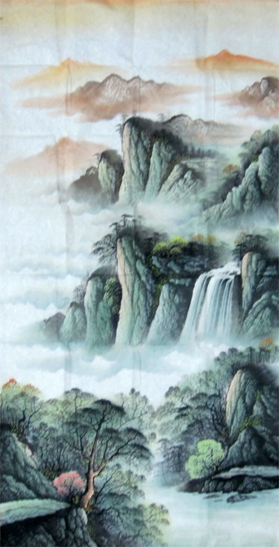客厅玄关山水画 四尺竖幅山水画as59】价格,厂家,图片,国画,徐建东