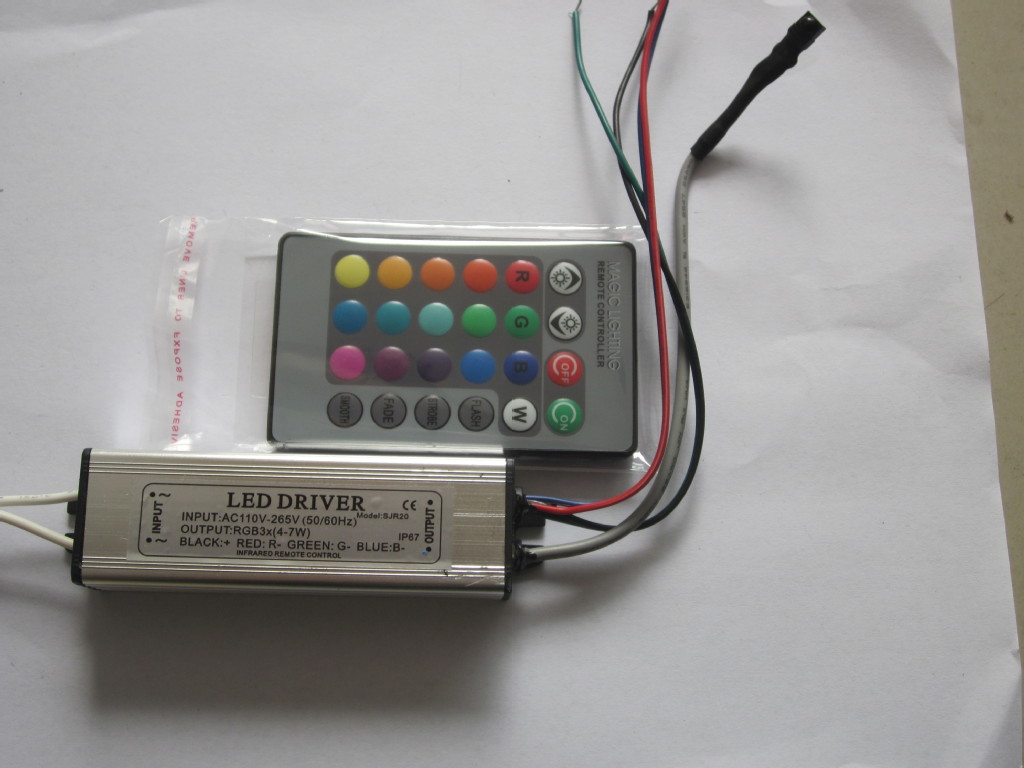 遥控rgb 20w全防水驱动电源 带遥控记忆功能 投光灯rgb遥控驱动