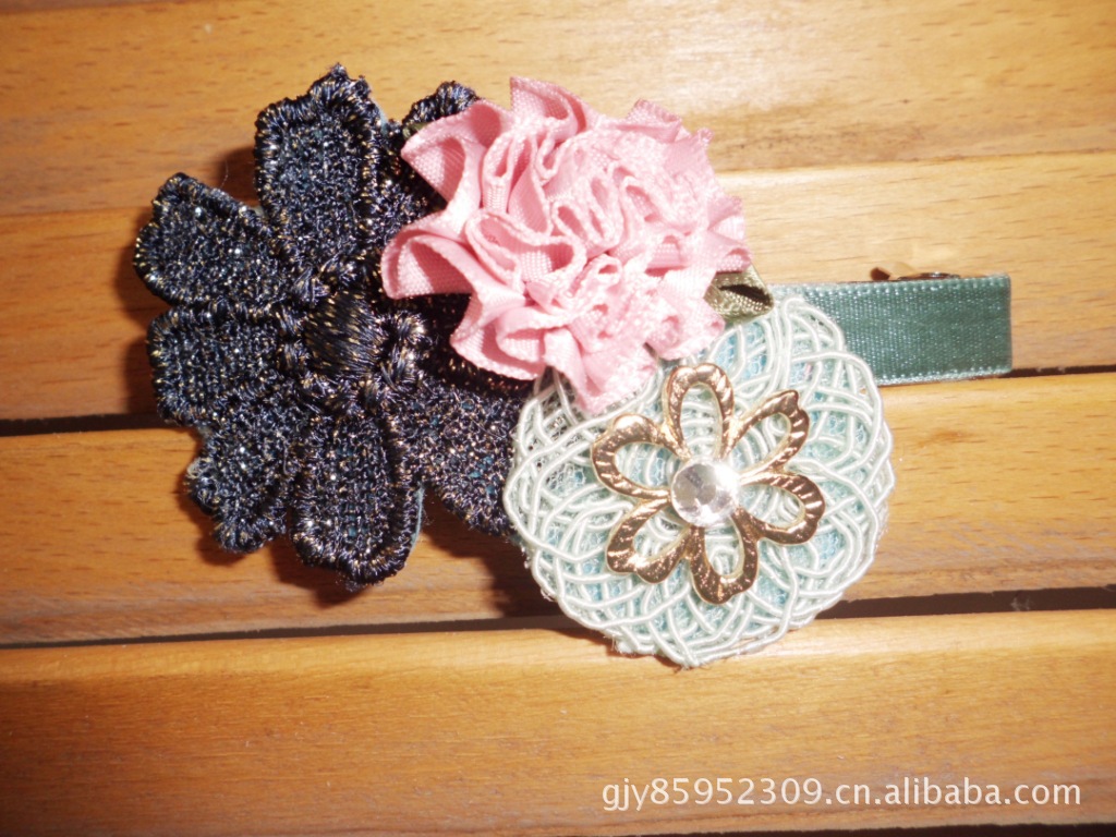 高档韩国发饰正品发夹花朵合金clip paris弹簧夹