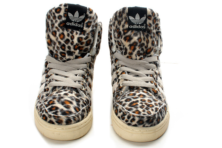 阿迪达斯潮流鞋 adidas jeremy scott x adidas js豹纹豹子鞋板鞋