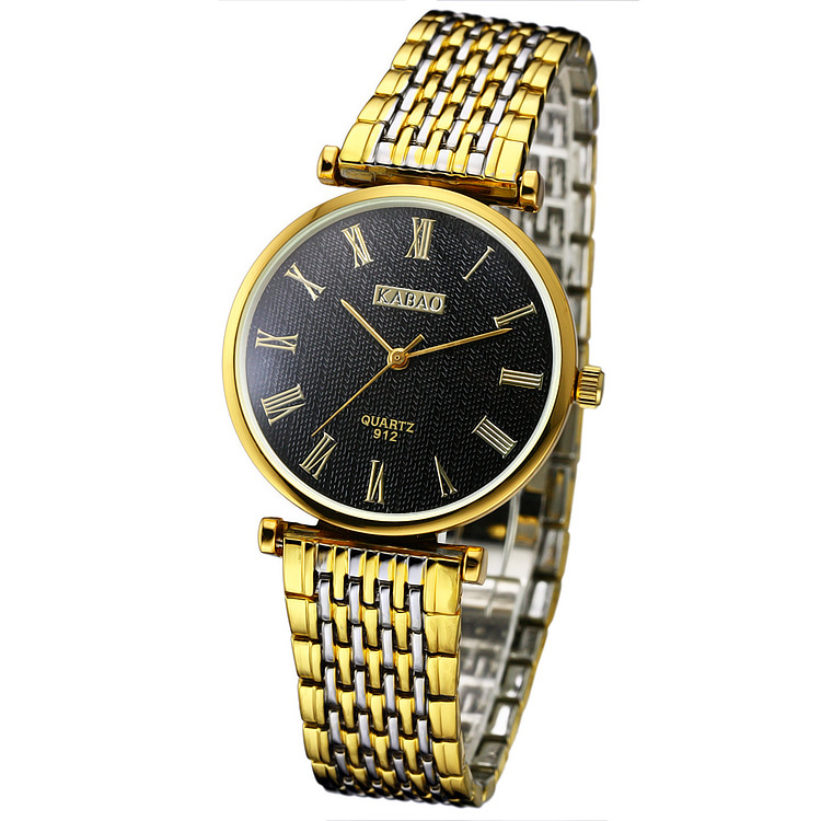 卡宝情侣手表批发 休闲钢带 经典款式 礼品表 912