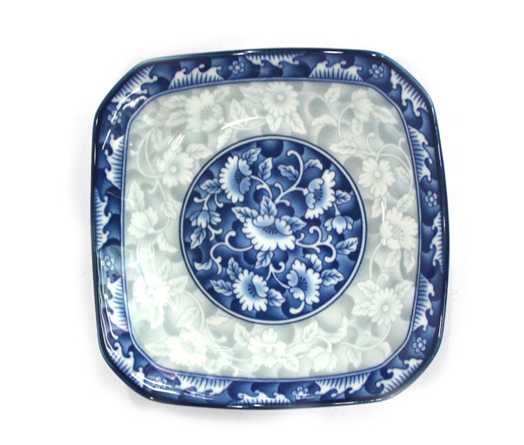 供应 韩国餐具 韩国蓝花系列 韩国蓝花碗 蓝花八角盘 小号