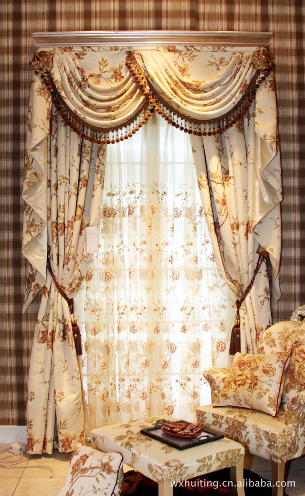 吉祥天使 批量供应窗帘 碎花布艺帘 欧式古典