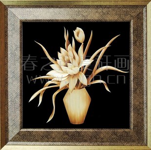 家居装饰画 工艺品 麦秆画 工艺画 现代花卉[莲]
