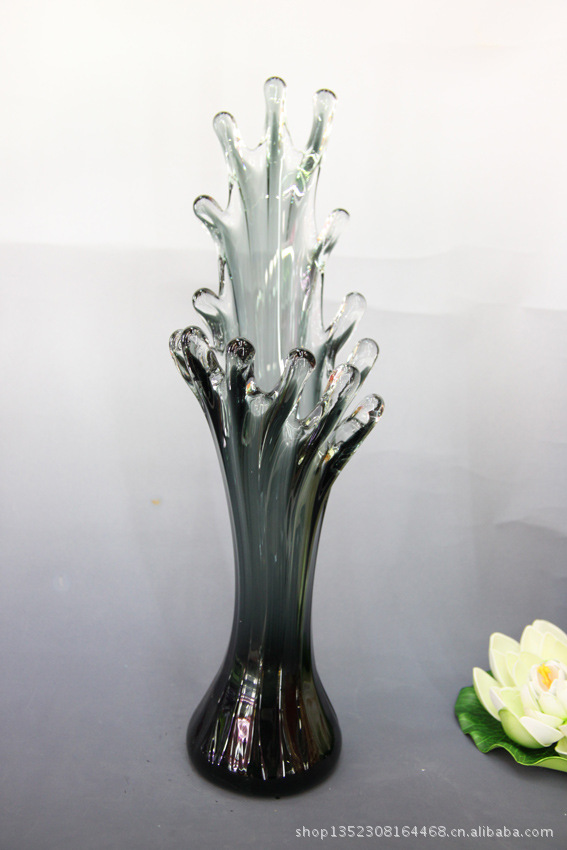 人工吹制自由造型玻璃工艺品玻璃摆件家居摆件图片_4