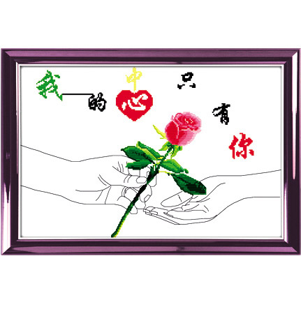 双绣十字绣挂画精准100印布十字绣8640相约今生