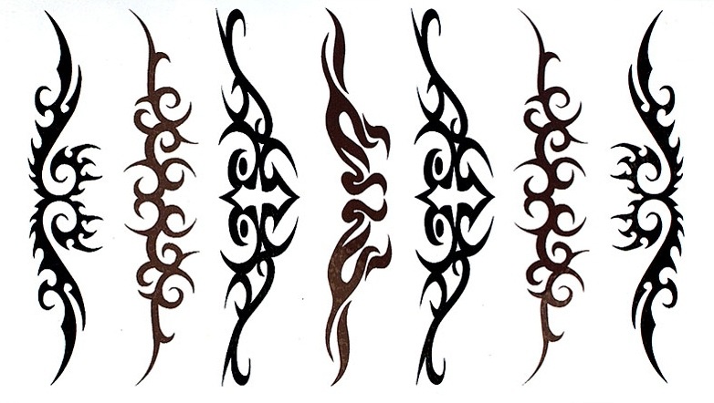 te030花纹腰部纹身贴图片_3