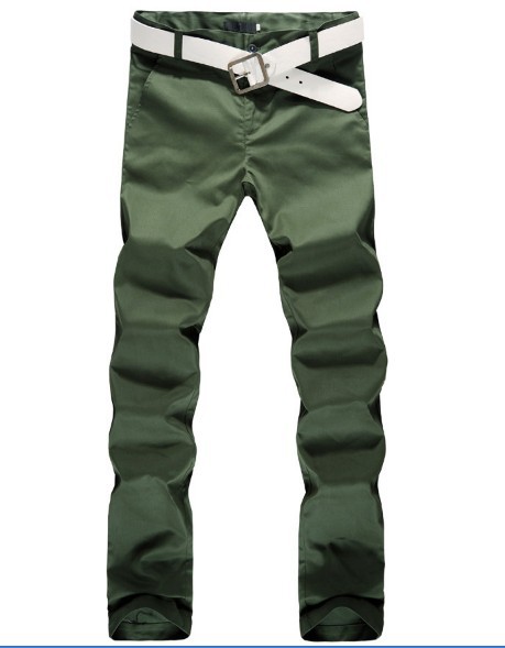 韩国休闲纯色长裤陆军绿