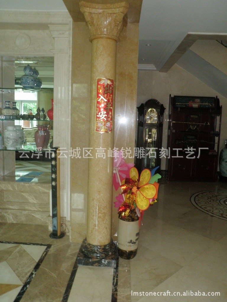 建材與裝飾材料 石材 天然花崗岩 帝皇金大理石羅馬柱(stone column)