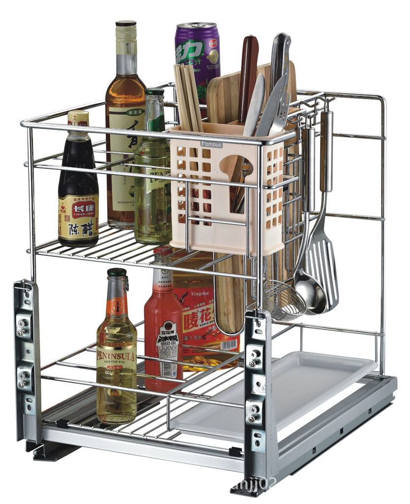 油壶拉篮 调味拉篮 储物拉篮 百隆blum导轨拉篮 橱柜拉篮